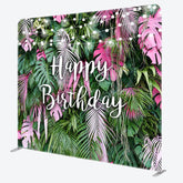 Aperturee - Aperturee Tropical Leaves Fabric Backdrop Cover for Birthday